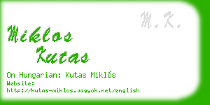 miklos kutas business card